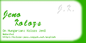 jeno kolozs business card