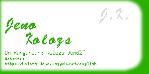 jeno kolozs business card